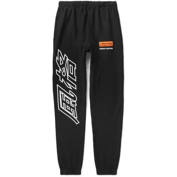 Heron Preston Tapered Printed Loopback Sweatpants Size L Mens Cotton-Jersey - Picture 1 of 15
